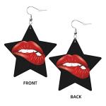 Rocky Horror Red Lips Faux Leather Earrings