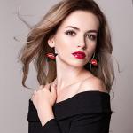 Rocky Horror Red Lips Faux Leather Earrings