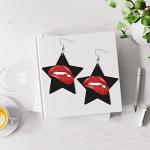 Rocky Horror Red Lips Faux Leather Earrings