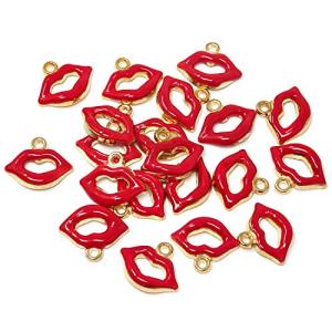 Red Lips Charms for Jewelry & Crafts - 20 Pieces