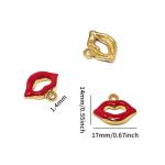 Red Lips Charms for Jewelry & Crafts - 20 Pieces