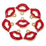 Red Lips Charms for Jewelry & Crafts - 20 Pieces