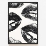 Rocky Horror Inspired Black and White Lips Wall Art