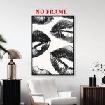 Rocky Horror Inspired Black and White Lips Wall Art