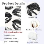 Rocky Horror Inspired Black and White Lips Wall Art