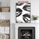 Rocky Horror Inspired Black and White Lips Wall Art