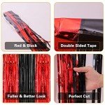 Rocky Horror Picture Show Black and Red Tinsel Fringe Curtain Set Party Decorations
