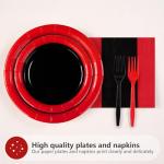 Rocky Horror Red and Black Party Plates, Napkins and Utensils Set