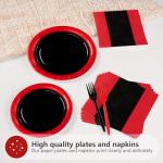 Rocky Horror Red and Black Party Plates, Napkins and Utensils Set