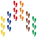 Rocky Horror PVC Footprint Dance Stickers - 6 Colors - Time Warp - LGBTQ+ Rainbow