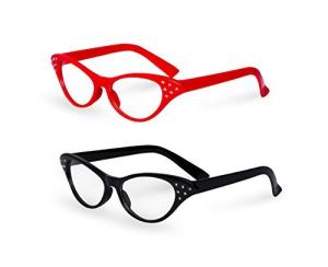 Rocky Horror Cat Eye Glasses - Red/Black (2 Pack)
