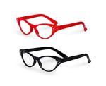 Rocky Horror Cat Eye Glasses - Red/Black (2 Pack)