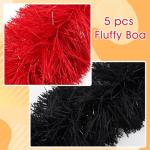 Rocky Horror Red & Black Faux Feather Boas - 5 Pack