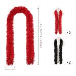 Rocky Horror Red & Black Faux Feather Boas - 5 Pack