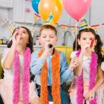 Rocky Horror Red & Black Faux Feather Boas - 5 Pack