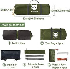 Lightweight Waterproof 2 Person Hiking Tent - Night Cat