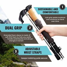 Collapsible Nordic Hiking Poles - Cork Handle, Ultralight