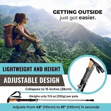 Collapsible Nordic Hiking Poles - Cork Handle, Ultralight