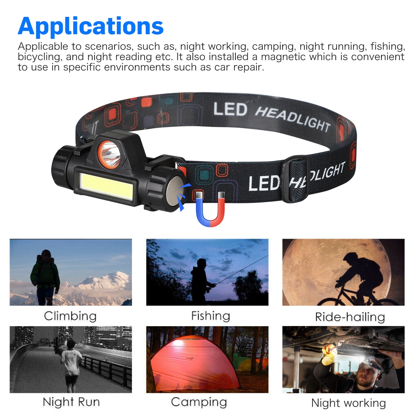 500 Lumens Rechargeable LED Headlamp - 2 Pack