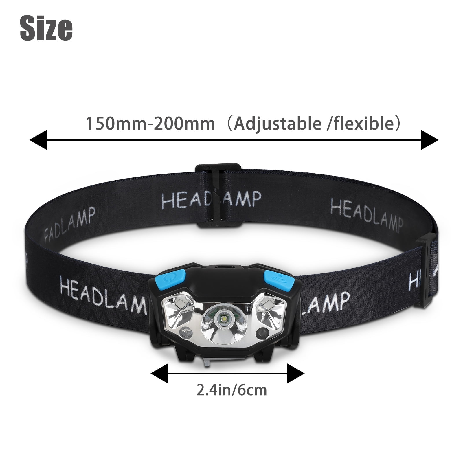 5000 Lumens Waterproof LED Headlamp with Motion Sensor