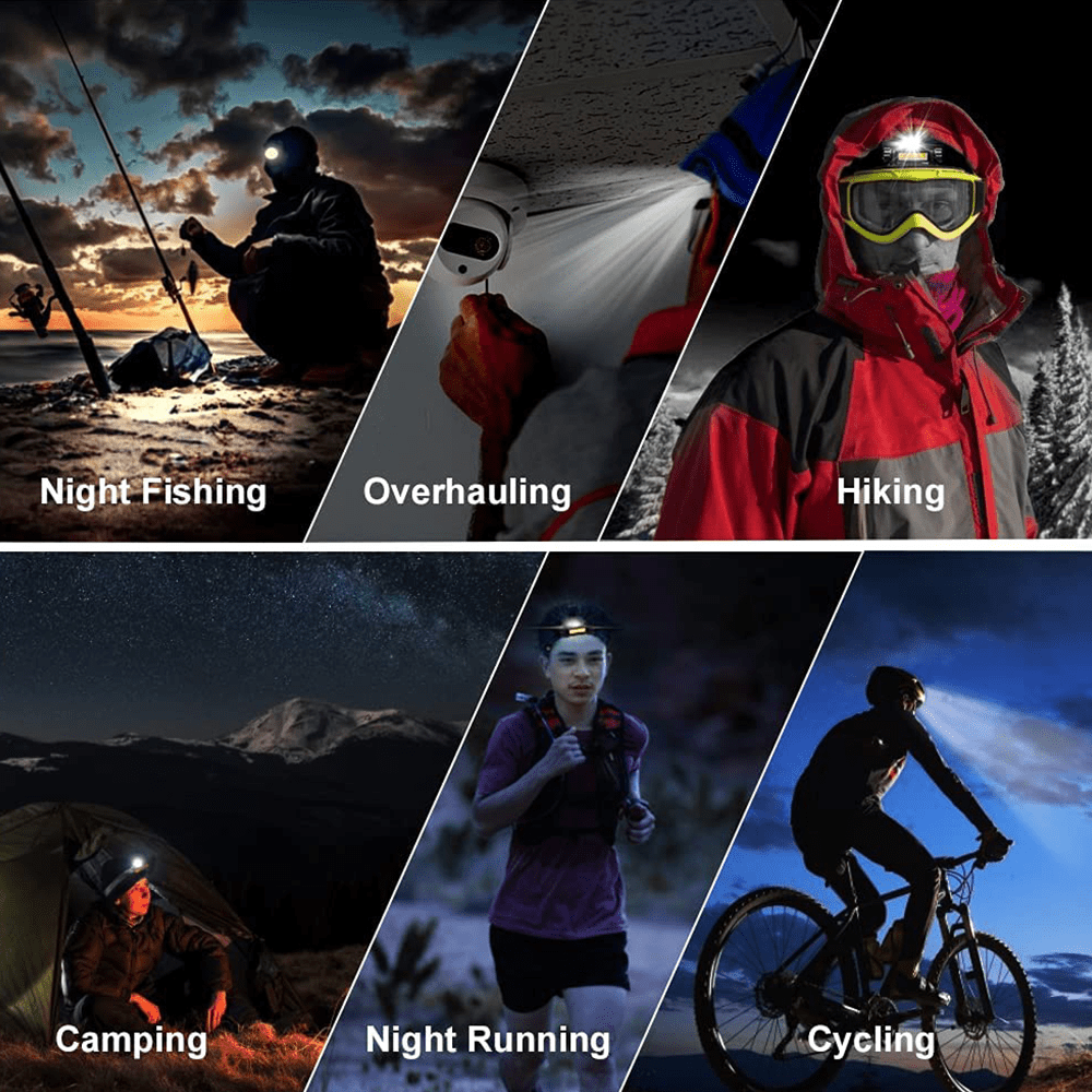 SUGARDAY Waterproof Rechargeable LED Headlamp for Hiking