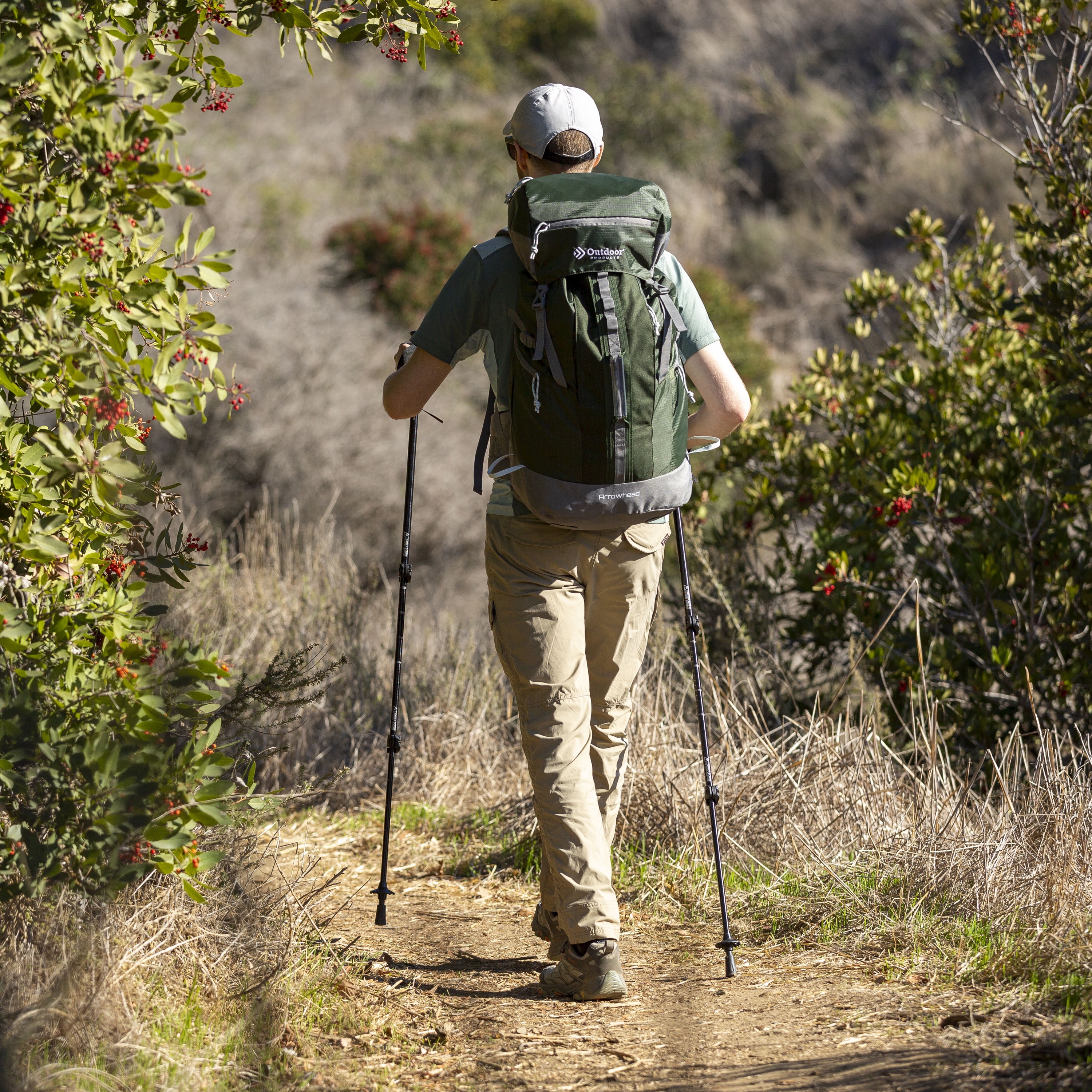Apex Trekking Walking Hiking Pole Set - Black
