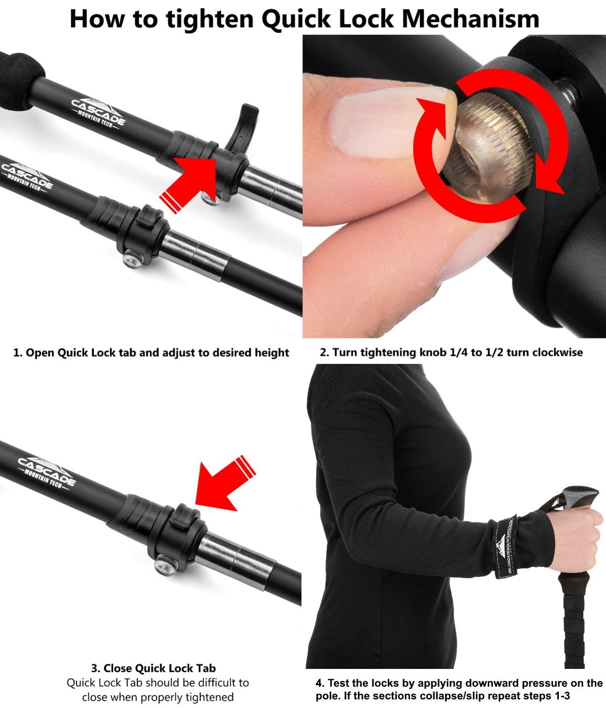 Cascade Mountain Tech Aluminum Trekking Poles - Expandable