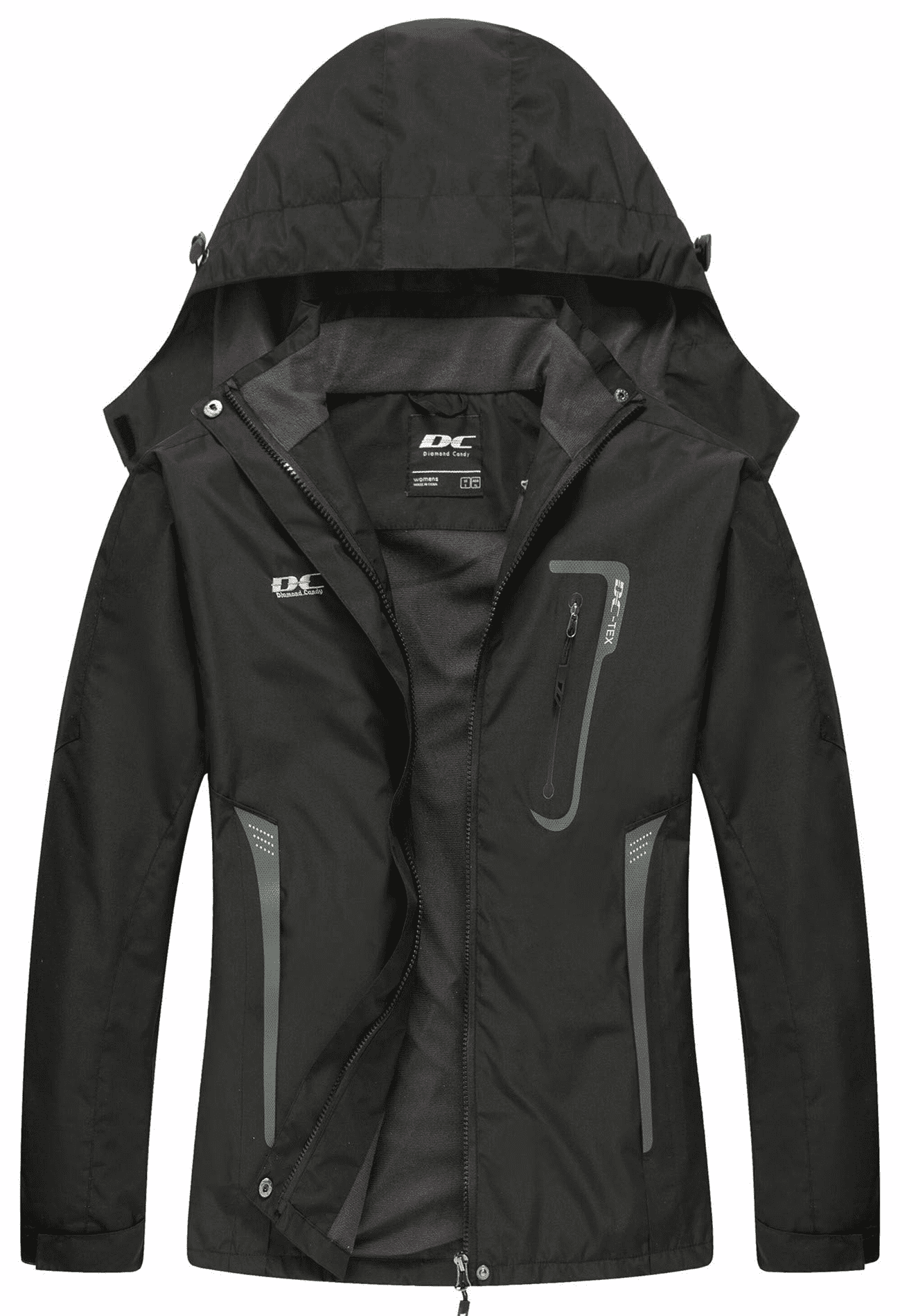 Lightweight Diamond Candy Women's Hooded Hiking Rain Jacket
