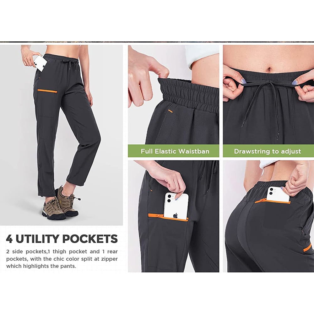 Hiauspor Women's Quick Dry Hiking Cargo Pants
