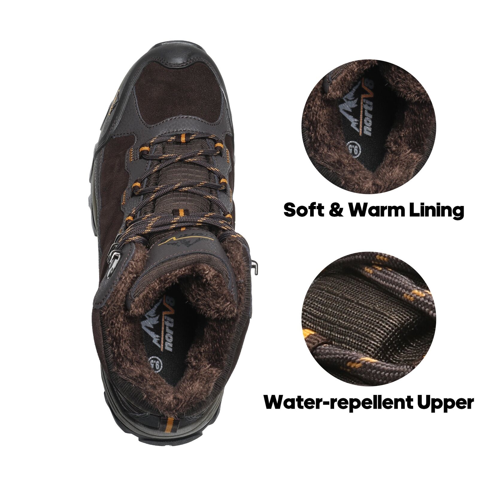 NORTIV 8 Men's Winter Snow Hiking Boots