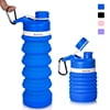 Collapsible BPA-Free Silicone Water Bottle - Blue