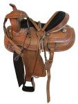 Brown Leather Horse Saddle for Trail Riding
