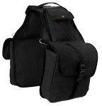 Black Canvas Saddle Bag for Hiking and Riding