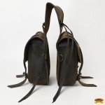 Dark Brown Soft Leather Saddle Bag for Hiking