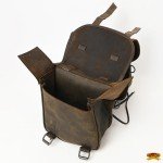 Dark Brown Soft Leather Saddle Bag for Hiking
