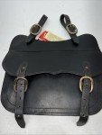 New Tough 1 Black Leather Saddle Trail Riding Bag #73-8914 M-501