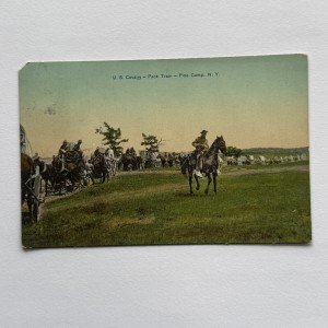U.S. Cavalry-Pack Train-Pine Camp NY Postcard Posted VTG 1920βs