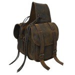 Leather Saddle Bag for Hiking - Dark Brown