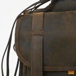 Leather Saddle Bag for Hiking - Dark Brown