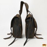 Leather Saddle Bag for Hiking - Dark Brown