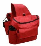 Red Insulated Cordura Saddle Bags with Pockets