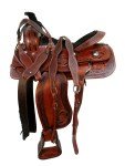 Floral Tooled Leather Horse Saddle and Tack Set