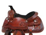 Floral Tooled Leather Horse Saddle and Tack Set