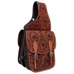 Heavy-Duty Floral Leather Saddle Bag for Trails