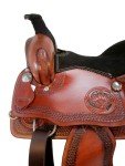 Floral Tooled Leather Horse Saddle and Tack Set
