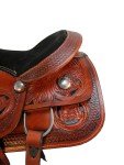Floral Tooled Leather Horse Saddle and Tack Set