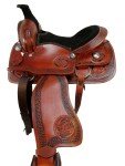 Floral Tooled Leather Horse Saddle and Tack Set