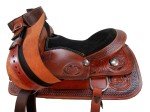 Floral Tooled Leather Horse Saddle and Tack Set