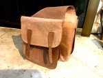 Tan Leather Saddle Bags for Hiking and Biking
