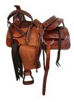 Brown Tooled Leather Western Saddle for Horses